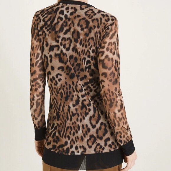Chico's Animal Print Mesh Leopard Pattern Cardigan Size 3 US XL - Picture 2 of 10